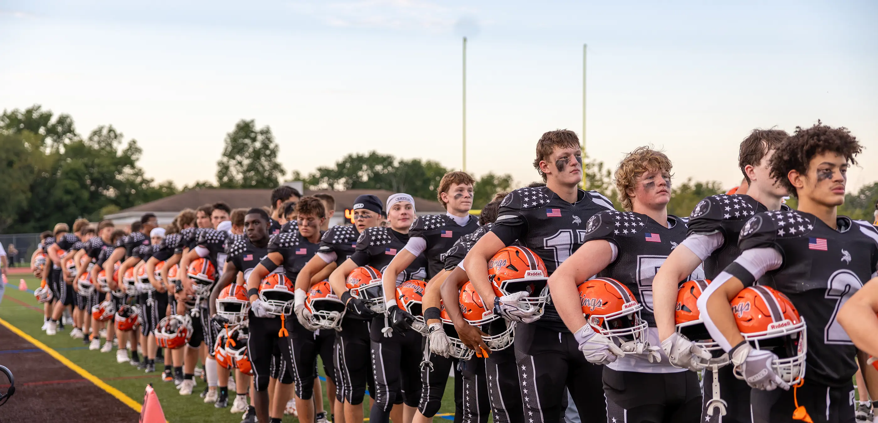 Perkiomen Valley Vikings Football during the National Anthem